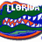 Two side-by-side pixelated icons with green backgrounds, orange borders, and blue water-like elements; left icon displays 'FLORIDA' text above a crocodile mouth, right shows 'GAT BHS'