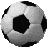 Six soccer balls arranged in a , each showing different orientations of black and white on their surfaces