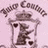 Pixelated icon split into two sections: left shows a stylized building with 'Juicy Couture' text above, right displays 'Juicy Couture' in white on bright pink background.