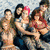 Six distinct group portraits of people in various settings and attire, including formal wear, casual clothing, and beachwear.