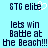 Pixelated text on light blue background with one version showing a white heart symbol replacing the 'e' in 'elite'.