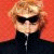 Four- shows a person with curly blonde hair against solid orange background, wearing black zip-up jacket; display sequential pose changes from sunglasses to hand near mouth to adjusting collar