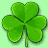 Animated sequence of green four-leaf clovers on light green background with text variations.