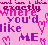 Pixelated text and heart symbols on a pink background with color variations