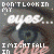 Animated contact sheet of a pixelated eye with overlaid text, showing frame-by-frame changes in the word "love" and background color variations.