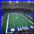 A pixelated of four distinct images: a football field, a blue horseshoe logo on white background, and two indistinct scenes with figures