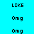 Pixelated text elements on a bright cyan background with a gray rectangular overlay on the right side.