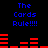 Blue text "The Cards Rule!!!!" appears twice on a black background with red horizontal bars below each text block.