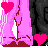 Animated contact sheet of pixel art frames showing a couple with pink hearts, text reading "I Love Someone," and repeated character poses across multiple frames.