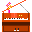 Pixel art animation of a piano with pink candle and flower, showing frame-by-frame leg movement changes on gray background.
