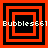Four red and black square frames arranged in a with white text "Bubbles661" overlaid on each frame