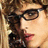 A close-up of a person with curly brown hair and glasses, showing subtle facial expression changes across three views.