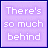Pixel art with purple background and blue border showing a character in blue top and white pants with text above