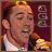 identical cartoon-style images showing a man with dark hair and sideburns singing into a microphone, each frame featuring colored square icons in the top-right corner