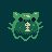 Green pixelated creature with dark eyes and a light-colored nose on a teal background.