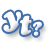 Blue outlined shapes on white background: a left-pointing arrow, a right-pointing arrow, and a question mark with a dot.