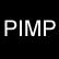 Static split-screen image with 'PIMP' text on black left side and green 'Original Icons .com' script on dark green right side.