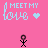 Pixelated pink background with text and stick figures dancing in