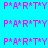 Pixelated text 'P*AR*TY' repeated across a cyan background with black and pink color variations in different sections.