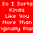 Red background with white pixelated text reading "So I Sorta Kinda Like You More Than Originally Pl" in four identical arranged in a