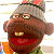 A split-frame contact sheet showing a pixelated cartoon character on the left and green text logo on the right against dark background.