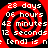 Red and black spiral background with white pixelated text showing countdown time and partial phrase.