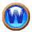 Pixelated blue sphere with brown frame rotating to reveal white and dark blue shapes inside, set against gray background.