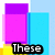 Four display overlapping colored rectangles with text: 'These', 'Are', 'Colors', and a blank