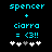 Pixelated cyan text and symbols on black background with two variations of white plus signs below.