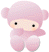 Two pink pixelated characters with rounded ears, black eyes, and peach cheeks stand side-by-side against a gray background.