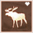 Pixelated icon of a light-colored moose standing on brown background with white heart symbol above, next to text reading "OMG! its the moose" in pixel font.