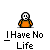 Pixel art contact sheet of an animated buddy icon showing a stick figure with orange shirt and white face across multiple frames, some with speech bubbles containing text.