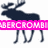 A pixelated dark blue moose stands against a white background with pink text overlays reading "ABERCROMBIE LOVER" and "4EVER".