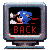 Pixelated blue hedgehog character on retro computer monitor with red text and arrow animations.
