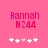 Pink background with 'Hannah M244' text and five white/pink star icons, where the third star changes color between frames.