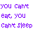 Purple pixelated text on white background with a purple heart icon below, displaying phrases about love and emotional states.