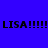 Four identical display 'LISA!!!!!' text on blue and purple backgrounds with pixelated black lettering