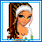 Pixel art buddy icon featuring a female character with braided hair and headband on left, next to blue background with "Snow Angel !!!!!" text on right.