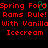 Red pixelated text on black background repeats phrases with a green leaf symbol replacing 'o' in 'Ford'.