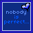 blue square with white borders displays changing text phrases and a small chair icon in the top-right corner