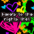 Animated pixel art with purple heart outlines, pink hearts, and green-yellow floral patterns on black background; text changes across frames.