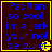 Blue pixelated text on dark background with yellow border and Pac-Man icon, displaying 'PacMan so cool im a jerk your not be quiet' in four