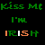 Animated contact sheet of a pixel art icon showing repeated text "Kiss Me I'm IRISH" with color variations across six frames on black background.