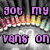 Pixelated text reads 'got my but they vans on look like sneakers!' over a background with heart outlines and colorful pixel strips.