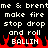 Pixelated text and red flame graphics on a black background, with repeated phrases and a stylized 'BALLIN' at the bottom.