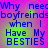 Pixelated text on a gradient background with blue and green text over pink and purple hues.