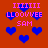 Red background with blue heart shapes and pink text reading IIIIIIII LLOOVVEE SAM repeated in a pattern