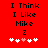 Red background with black text reading "I Think I Like Mike 2" and five white hearts, one pink heart in the center.