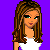 Pixel art contact sheet showing three animated frames of a character with brown hair in a white top, followed by two partial views of black athletic pants with white stripes and a white crop top, all over a solid purple background with pink neon text reading "bball it's not just sport it's life!".