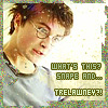 Pixelated image of a person with short brown hair and glasses wearing a light gray shirt, with overlaid green text reading "WHAT'S THIS? SNAPE AND... TRELAWNEY?!".